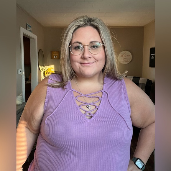 Purple Ribbed Tank - Picture 1 of 3